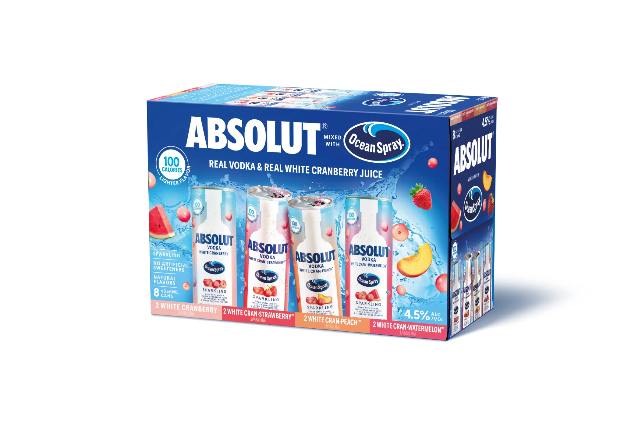 ABSOLUT OCEAN SPRAY WHITE CRANBERRY MIXER 355ML 8PK CAN @ Deerfoot Meadows [1062580]