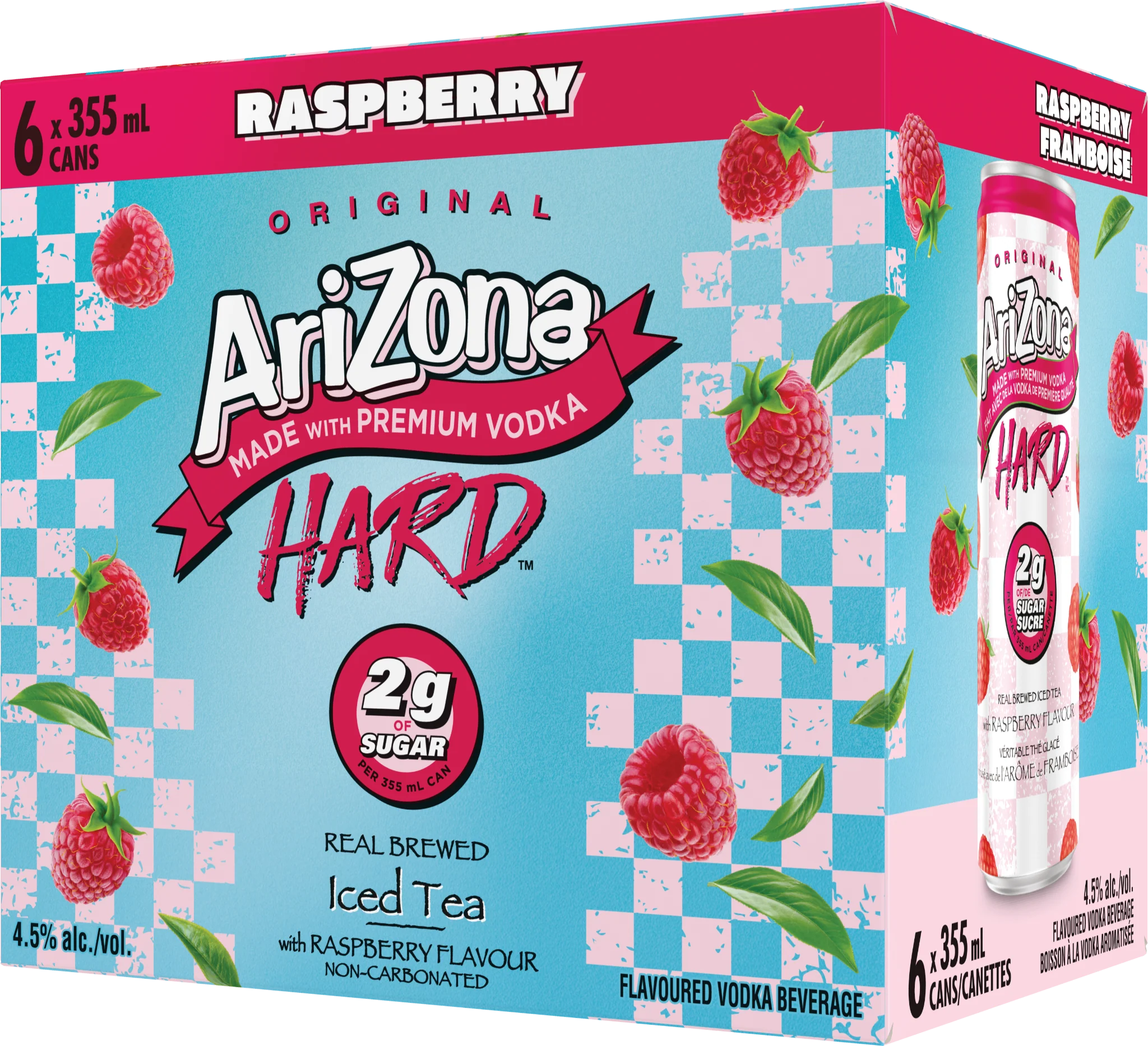 ARIZONA HARD 2G SUGAR RASPBERRY TEA 355ML 6PK CAN @ Saskatoon [1062450]