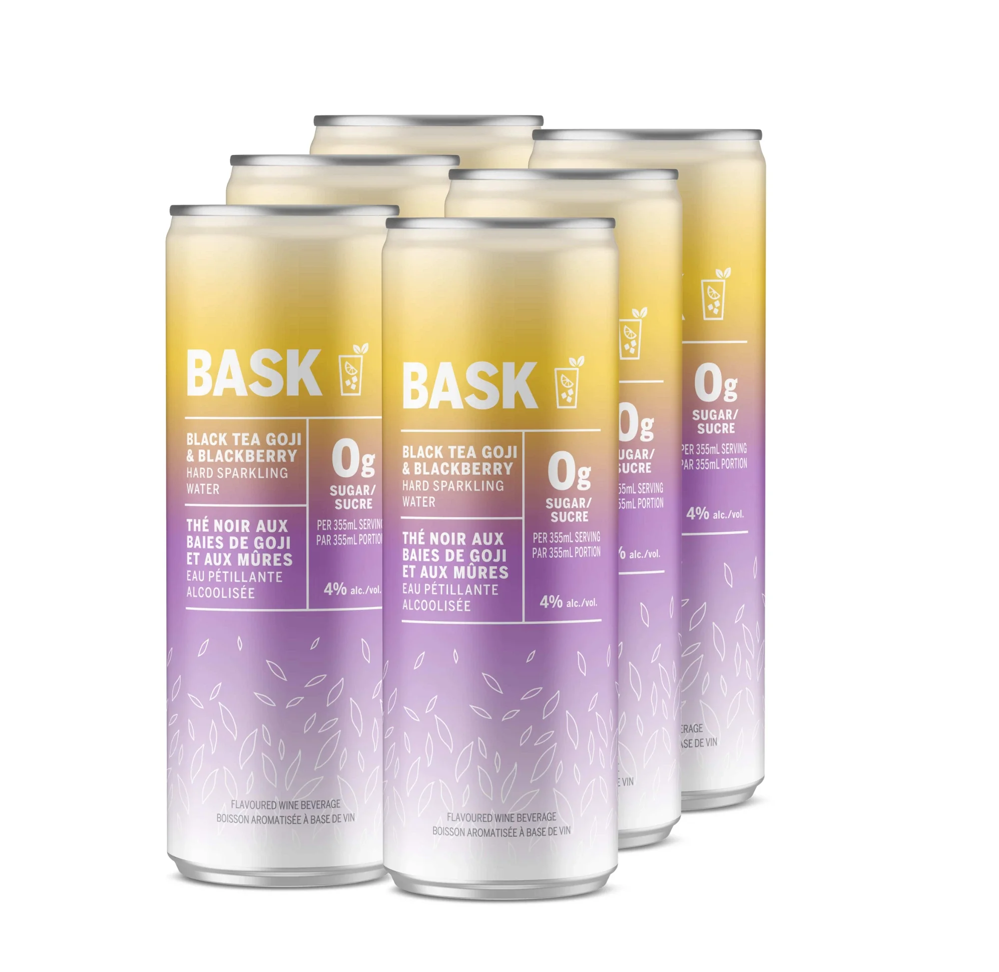 BASK BLACK TEA GOJI & BLACKBERRY 355ML 6PK CAN @ MacTaggart [1039296]
