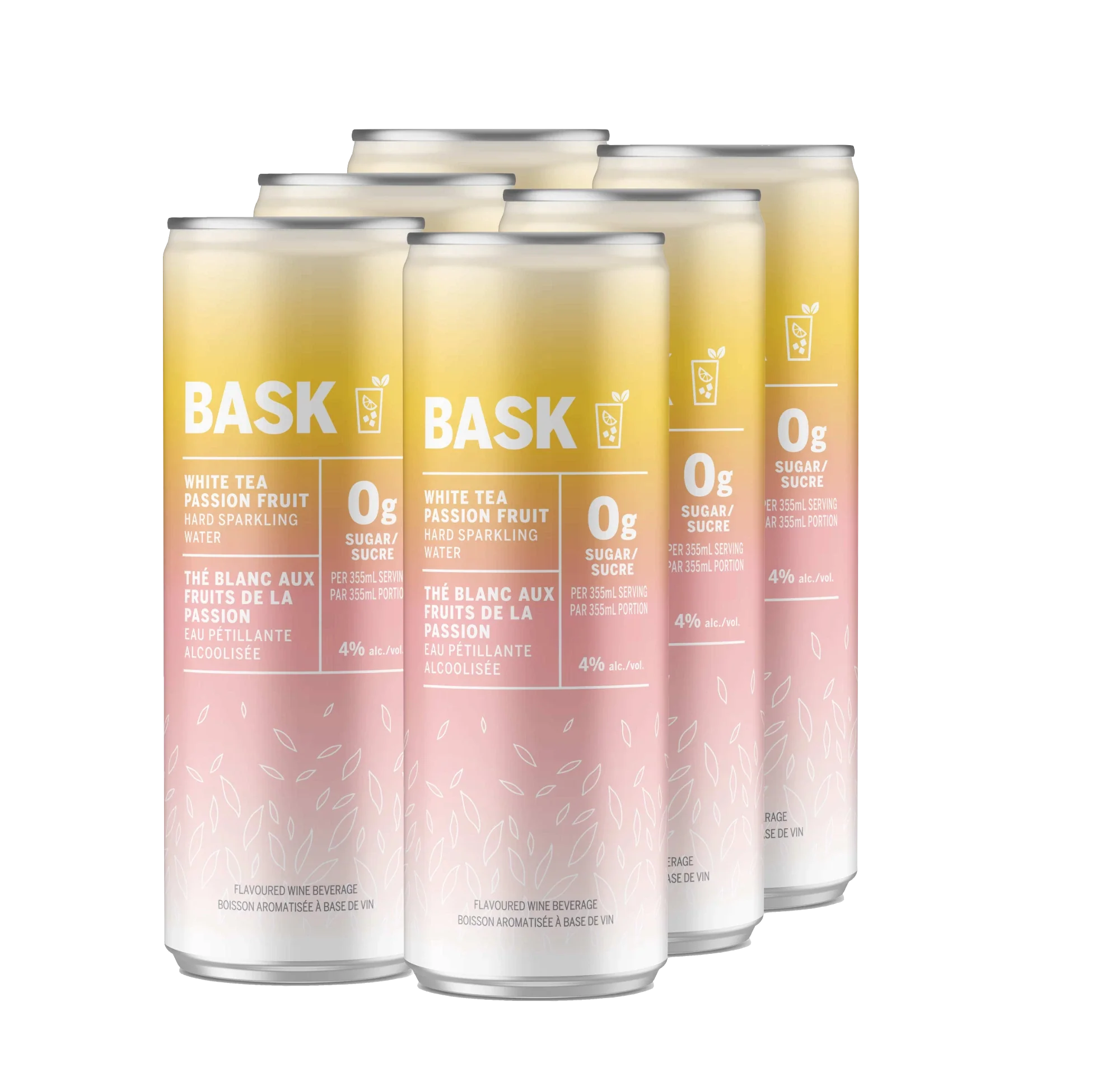 BASK WHITE TEA PASSION FRUIT 355ML 6PK CAN @ MacTaggart [1039297]