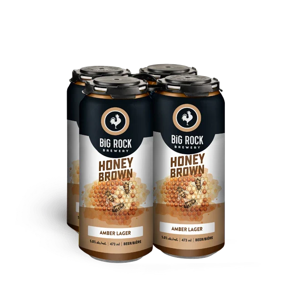 BIG ROCK HONEY BROWN AMBER LAGER 473ML 4PK CAN @ Deerfoot Meadows [1030659]