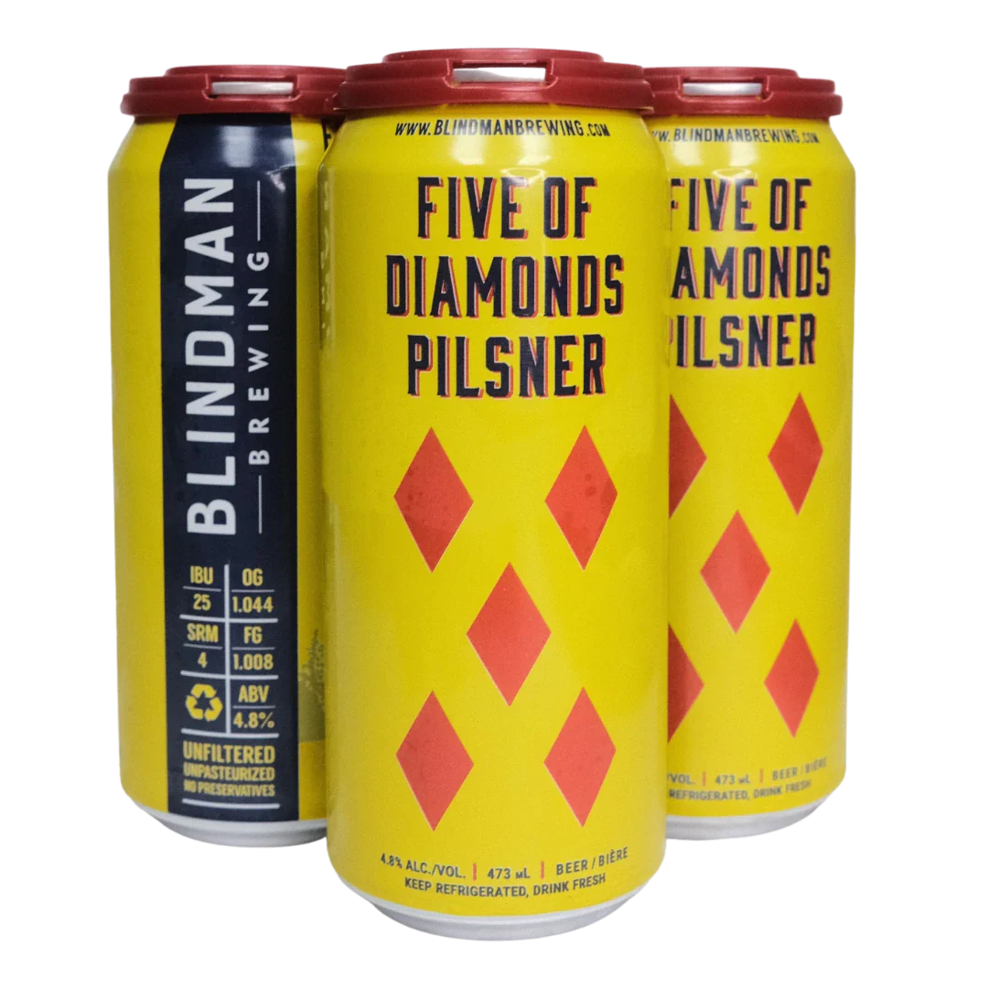 BLINDMAN FIVE OF DIAMONDS PILSNER 473ML 4PK CAN @ Deerfoot Meadows [1010001]