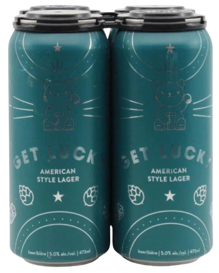 BORN BREW GET LUCKY LAGER 473ML 4PK CAN @ MacTaggart [1039063]