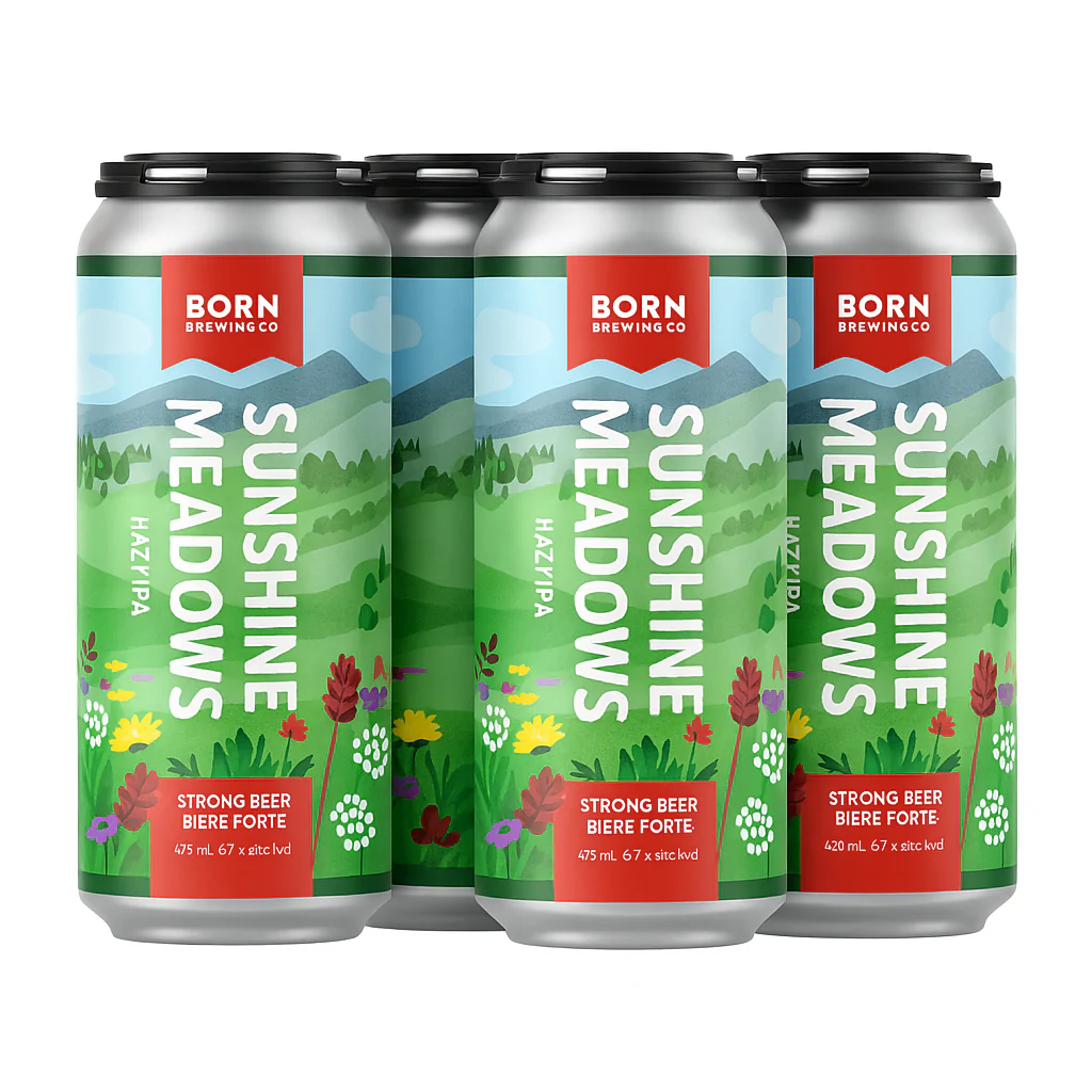 BORN BREW SUNSHINE MEADOWS HAZY IPA 473ML 4PK CAN @ MacTaggart [1075043]