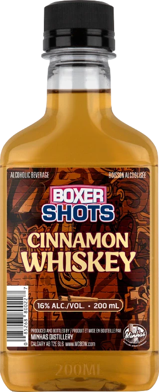 BOXER SHOTS CINNAMON WHISKEY 16% 200ML @ Deerfoot Meadows [1050319]