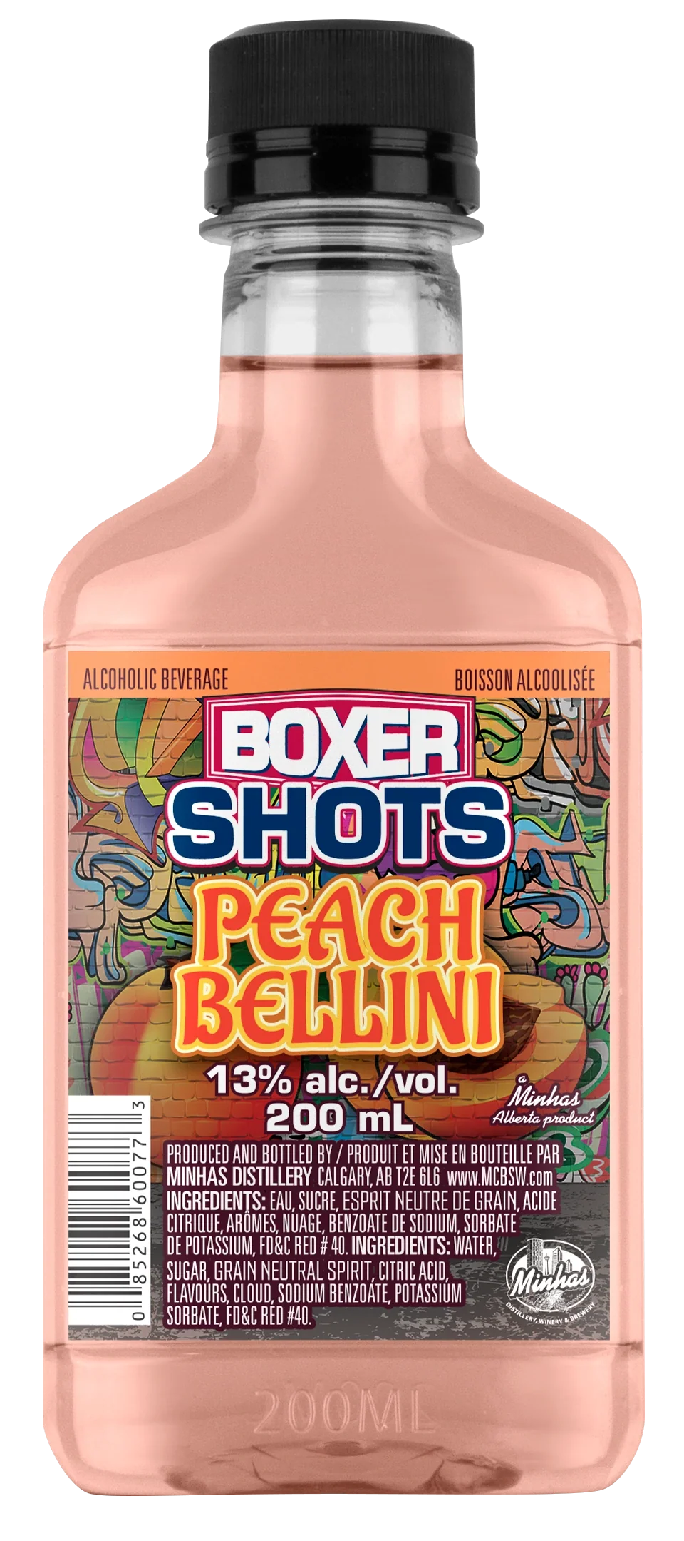 BOXER SHOTS PEACH BELLINI 200ML @ MacTaggart [1028364]
