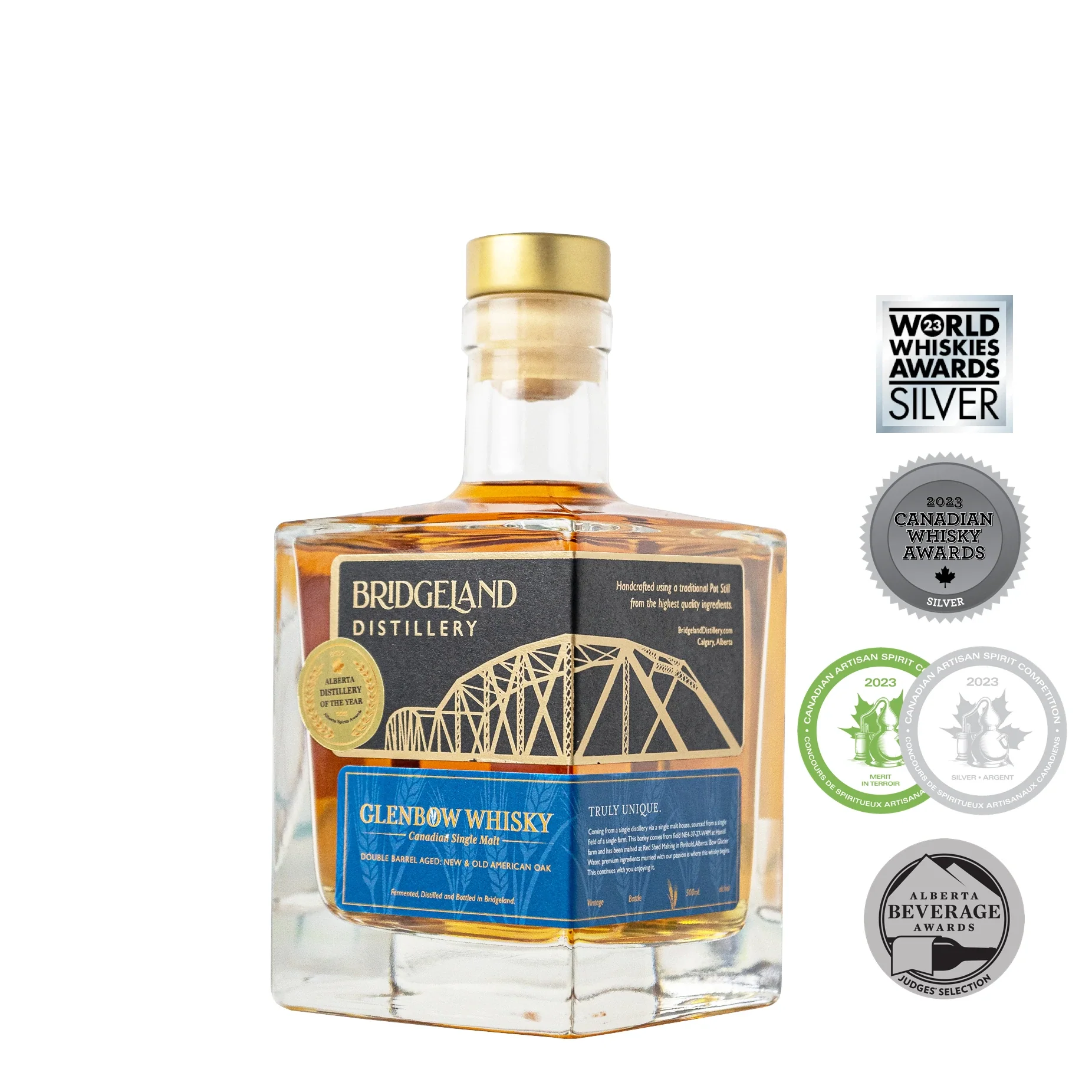 BRIDGELAND GLENBOW SINGLE MALT WHISKY 500ML @ Deerfoot Meadows [1040907]