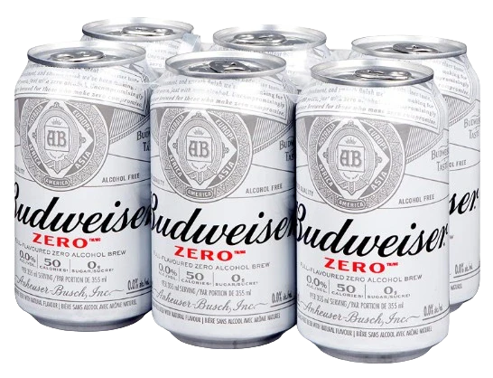 BUDWEISER ZERO NON ALC 355ML 6PK CAN @ Deerfoot Meadows [1027576]