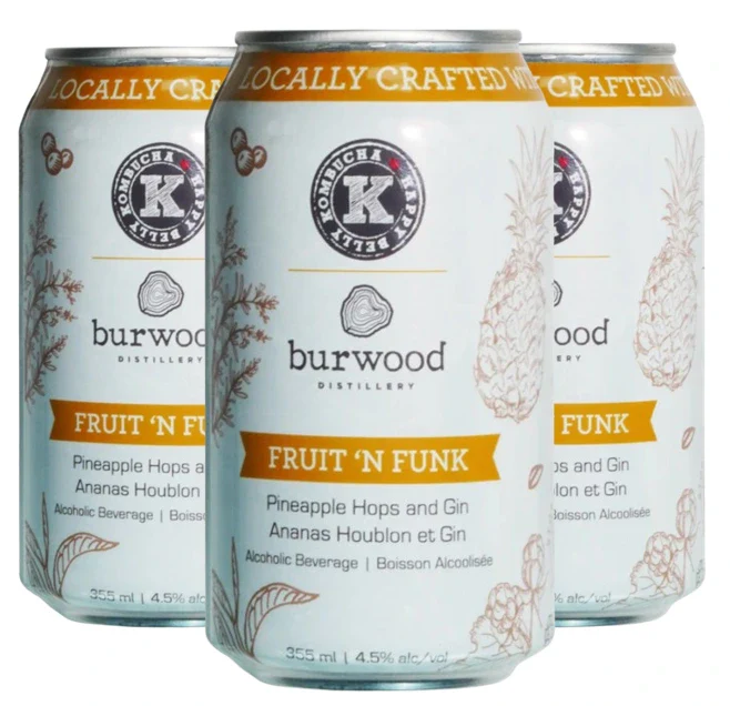 BURWOOD FRUIT & FUNK PINEAPPLE GIN KOMBUCHA 355ML 4PK CAN @ MacTaggart [1013418]