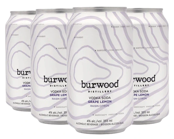 BURWOOD GRAPE LEMON VODKA SODA 355ML 6PK CAN @ MacTaggart [1027614]