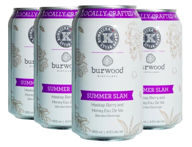 BURWOOD SUMMER SLAM HASKAP & HONEY KOMBUCHA 355ML 4PK CAN @ MacTaggart [1013419]