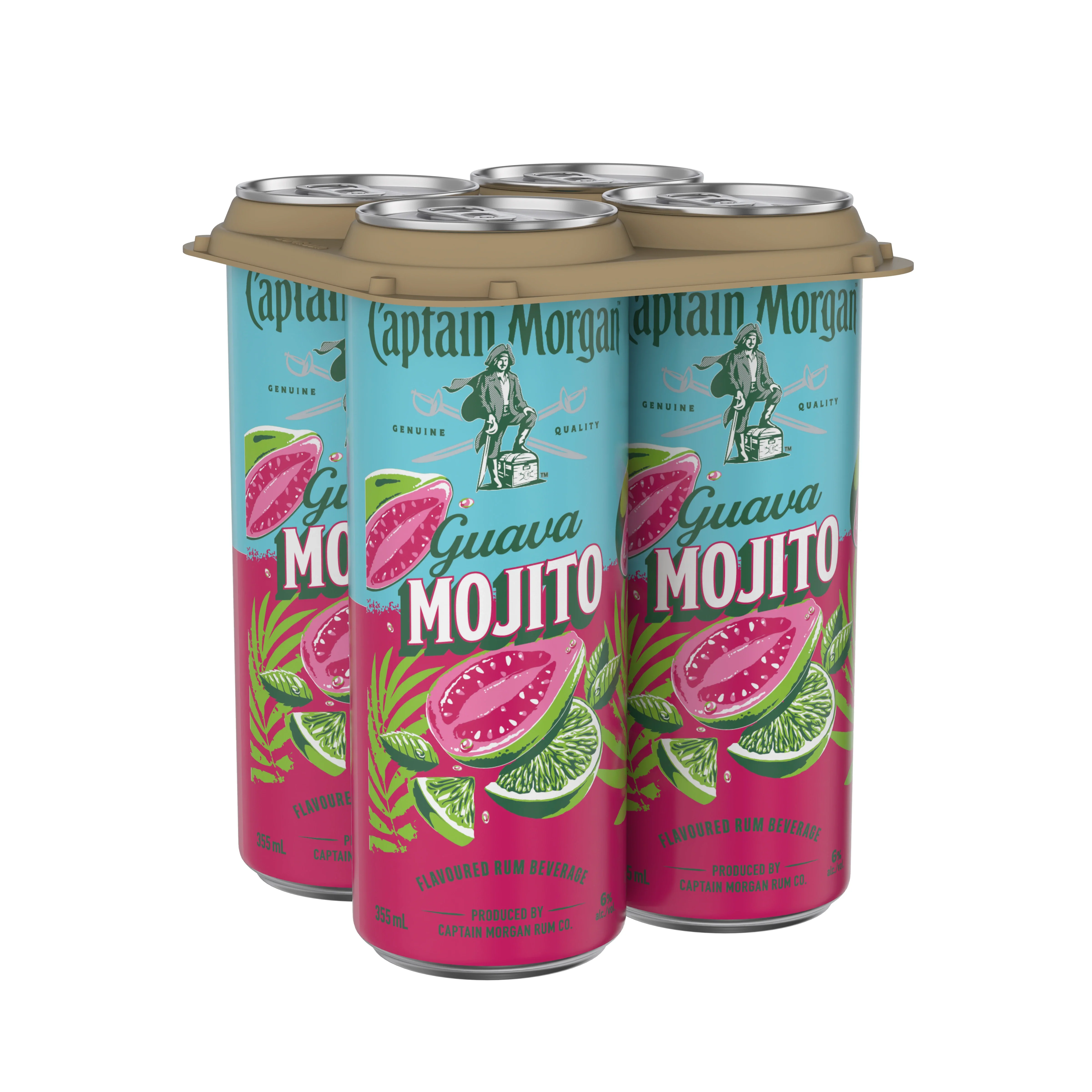 CAPTAIN MORGAN GUAVA RUM MOJITO 355ML 4PK CAN @ Deerfoot Meadows [1055809]