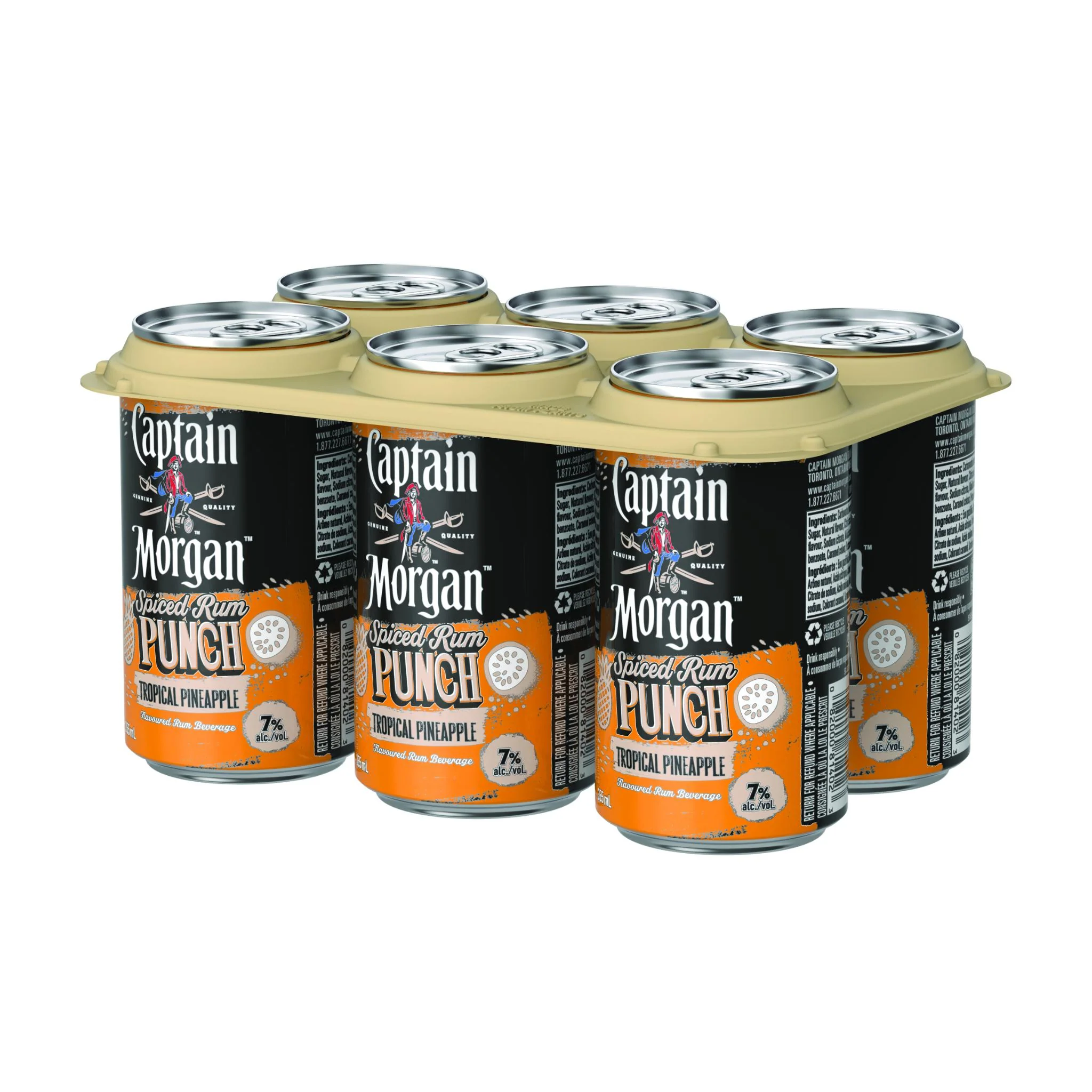CAPTAIN MORGAN PUNCH TROPICAL PINEAPPLE 355ML 6PK CAN @ MacTaggart [1071667]