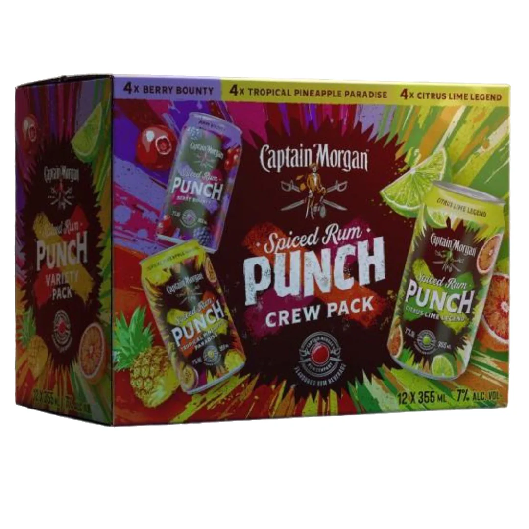 CAPTAIN MORGAN PUNCH VARIETY PACK 355ML 12PK CAN @ MacTaggart [1071670]