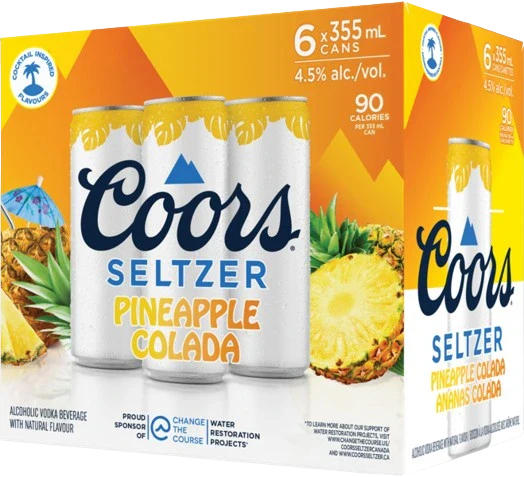 COORS SELTZER PINEAPPLE COLADA 355ML 6PK CAN @ MacTaggart [1051013]