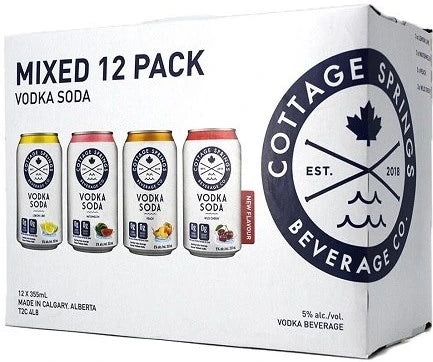 COTTAGE SPRINGS VODKA SODA MIXER 355ML 12PK CAN @ MacTaggart [1025298]