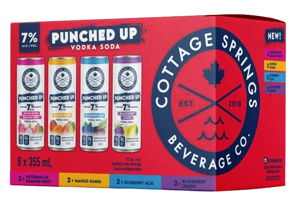 COTTAGE SPRINGS VODKA SODA PUNCHED UP MIXER 355ML 8PK CAN @ Regina [1055196]