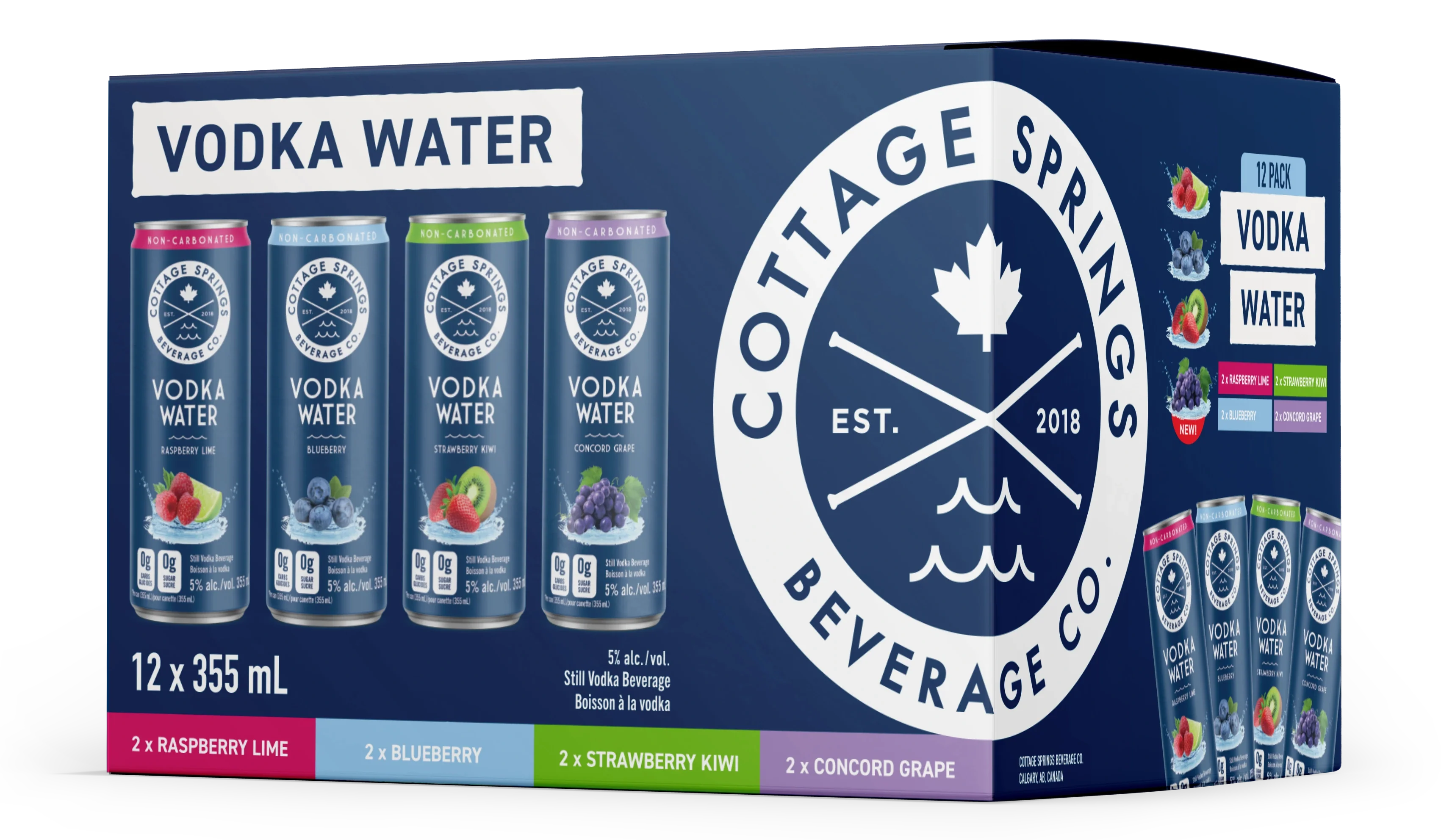 COTTAGE SPRINGS VODKA WATER MIXER 355ML 12PK CAN @ Deerfoot Meadows [1029678]
