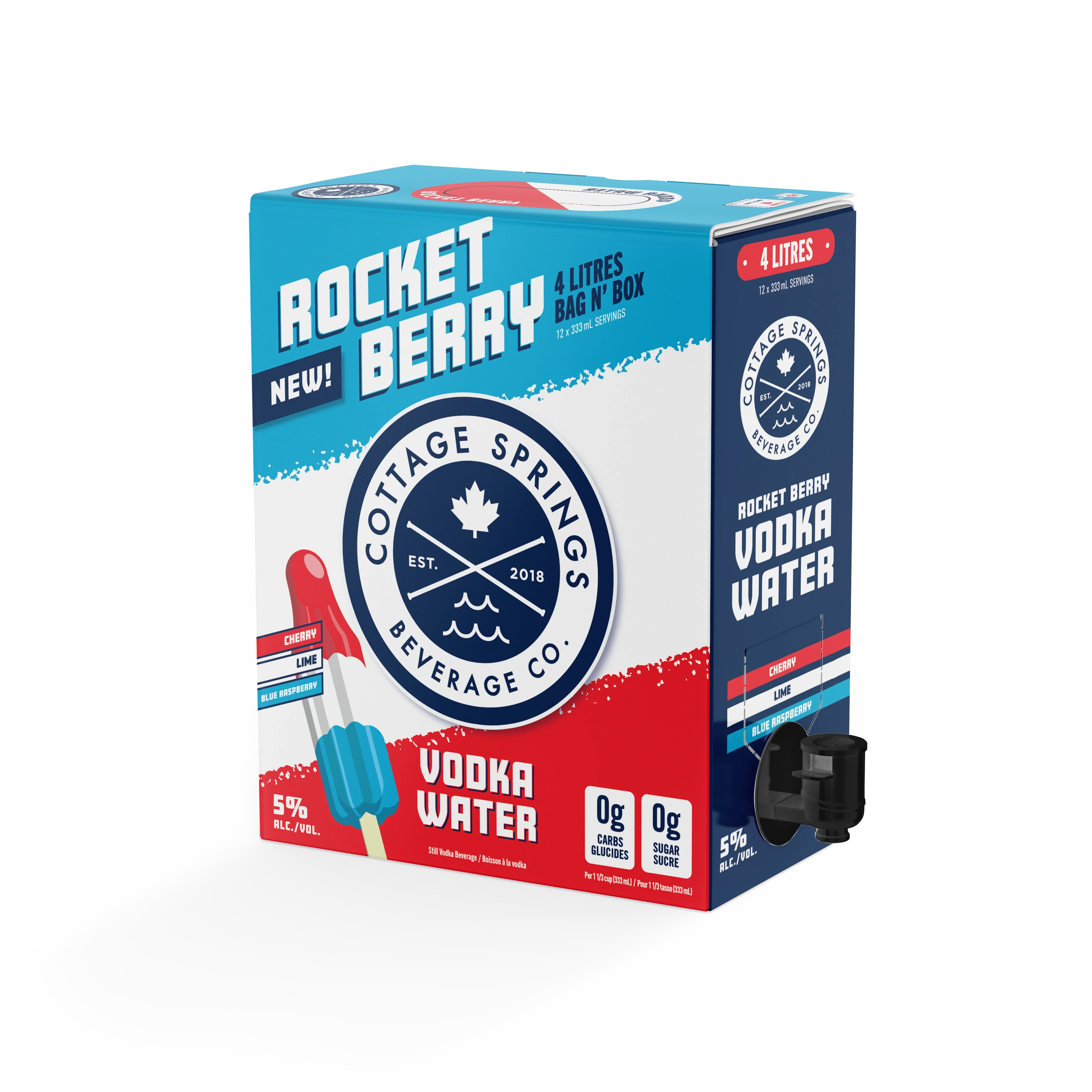 COTTAGE SPRINGS VODKA WATER ROCKET BERRY 4L @ MacTaggart [1056629]