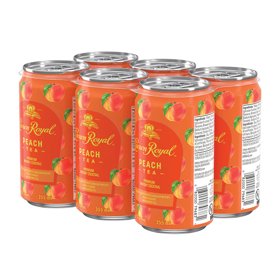 CROWN ROYAL PEACH TEA 355ML 6PK CAN @ MacTaggart [1030094]