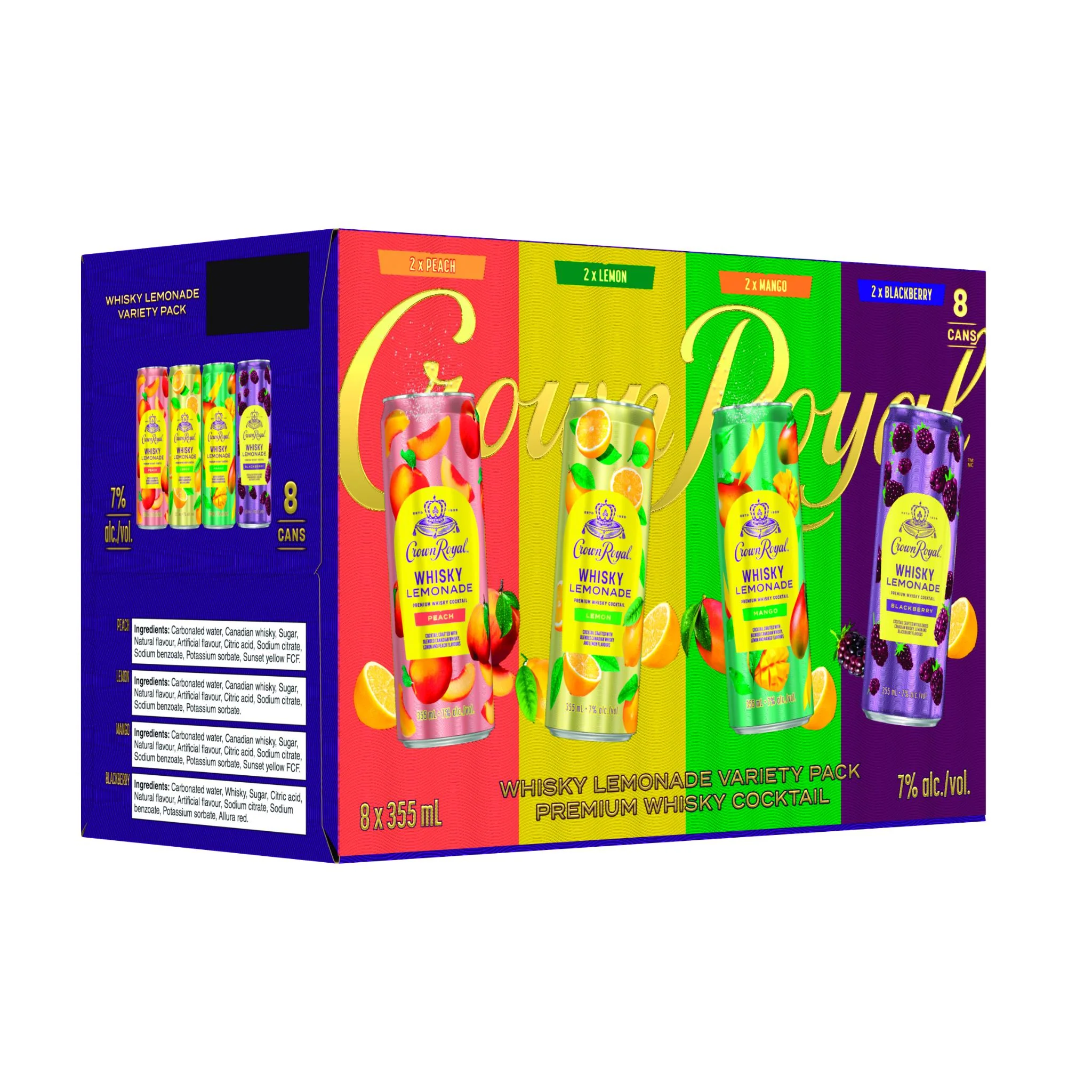 CROWN ROYAL WHISKY LEMONADE VARIETY PACK 355ML 8PK CAN @ Sage Hill [1071675]