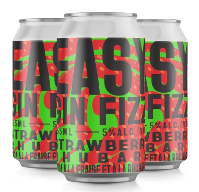 EASY GIN FIZZ STRAWBERRY RHUBARB 355ML 4PK CAN @ Deerfoot Meadows [1056671]