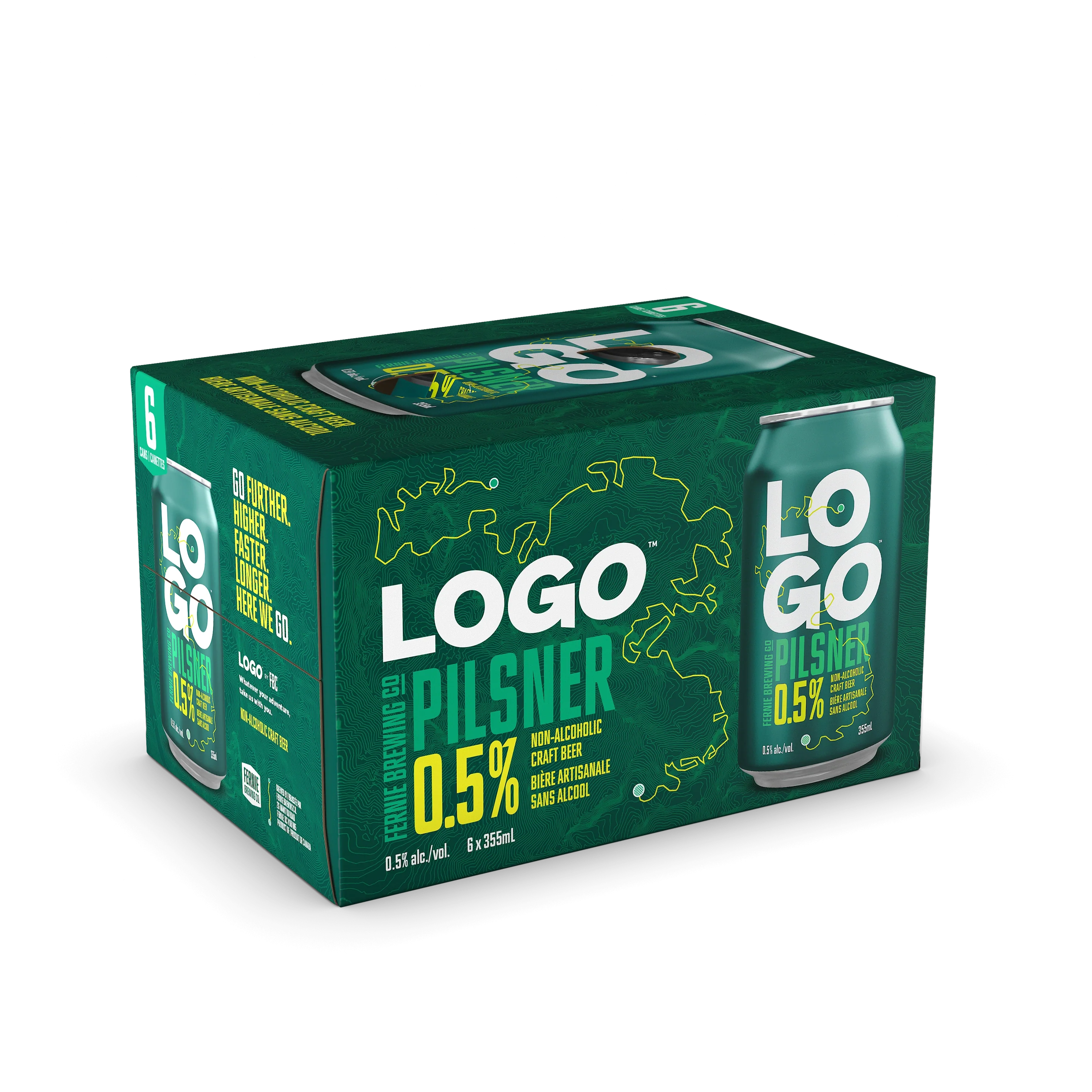 FERNIE LOGO NON ALC PILSNER 355ML 6PK CAN @ MacTaggart [1048775]