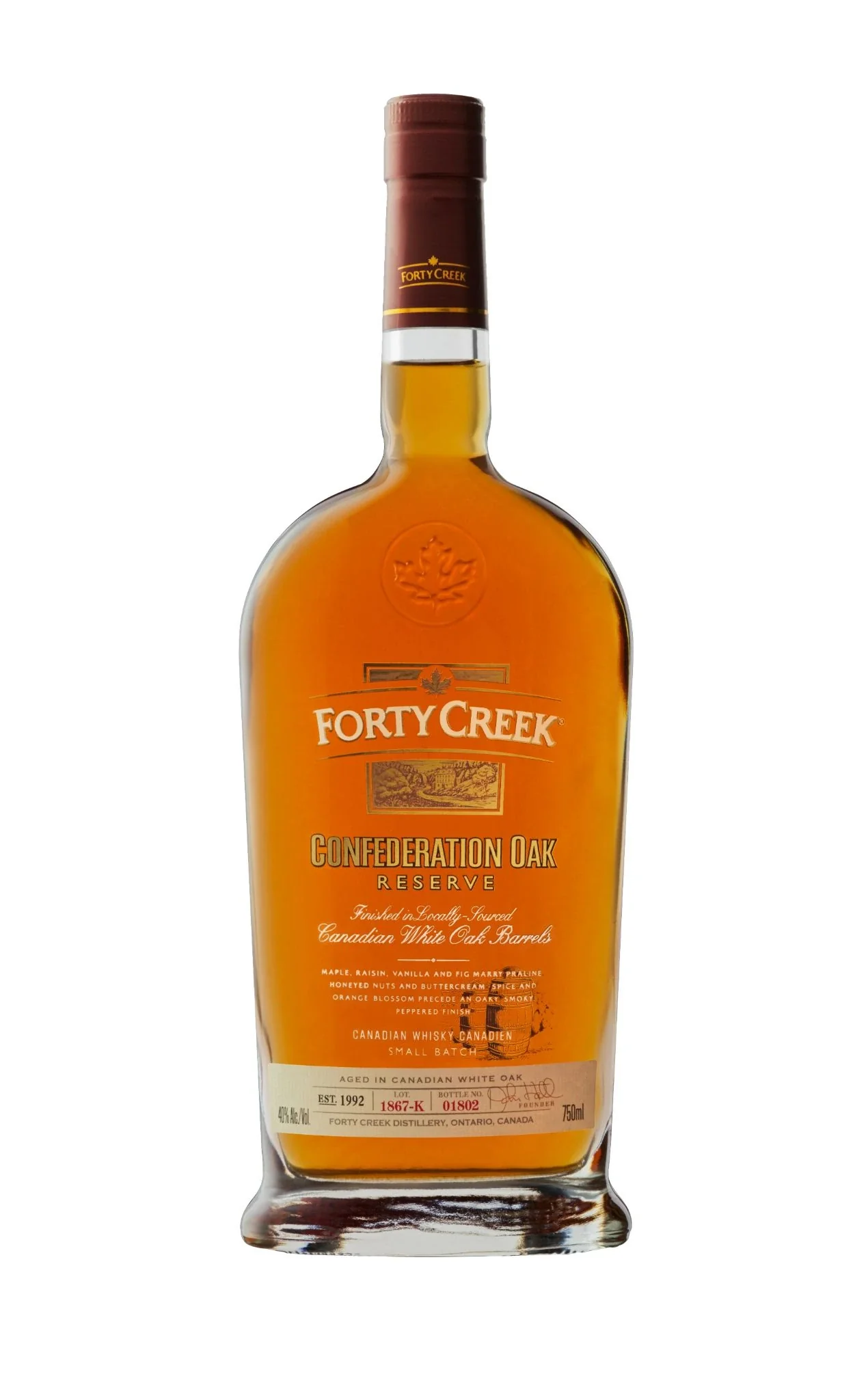 FORTY CREEK CONFEDERATION OAK RESERVE CANADIAN WHISKY 750ML @ Deerfoot Meadows [1008382]