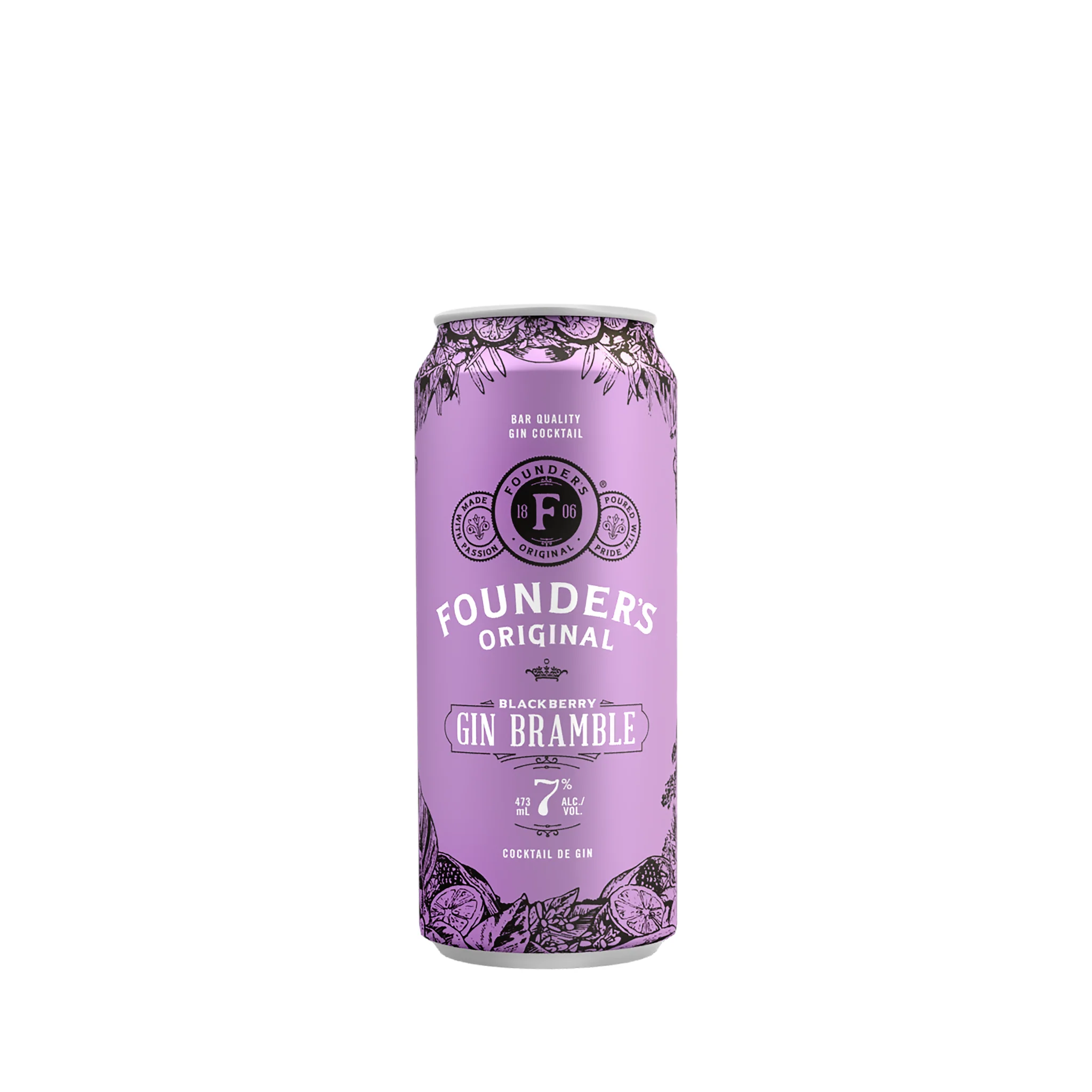 FOUNDERS ORIGINAL BLACKBERRY GIN BRAMBLE 473ML CAN @ MacTaggart [1027352]