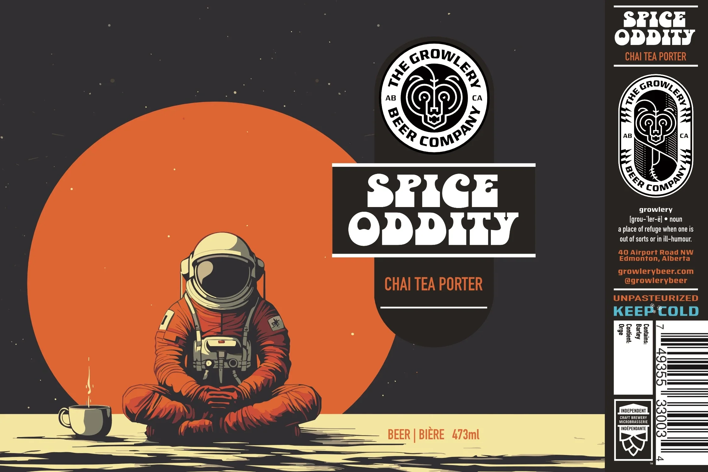 GROWLERY SPICE ODDITY CHAI PORTER 473ML 4PK CAN @ MacTaggart [1049478]