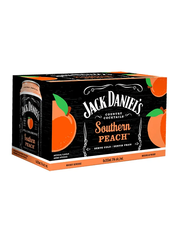 JACK DANIELS SOUTHERN PEACH 355ML 6PK CAN @ MacTaggart [1055523]