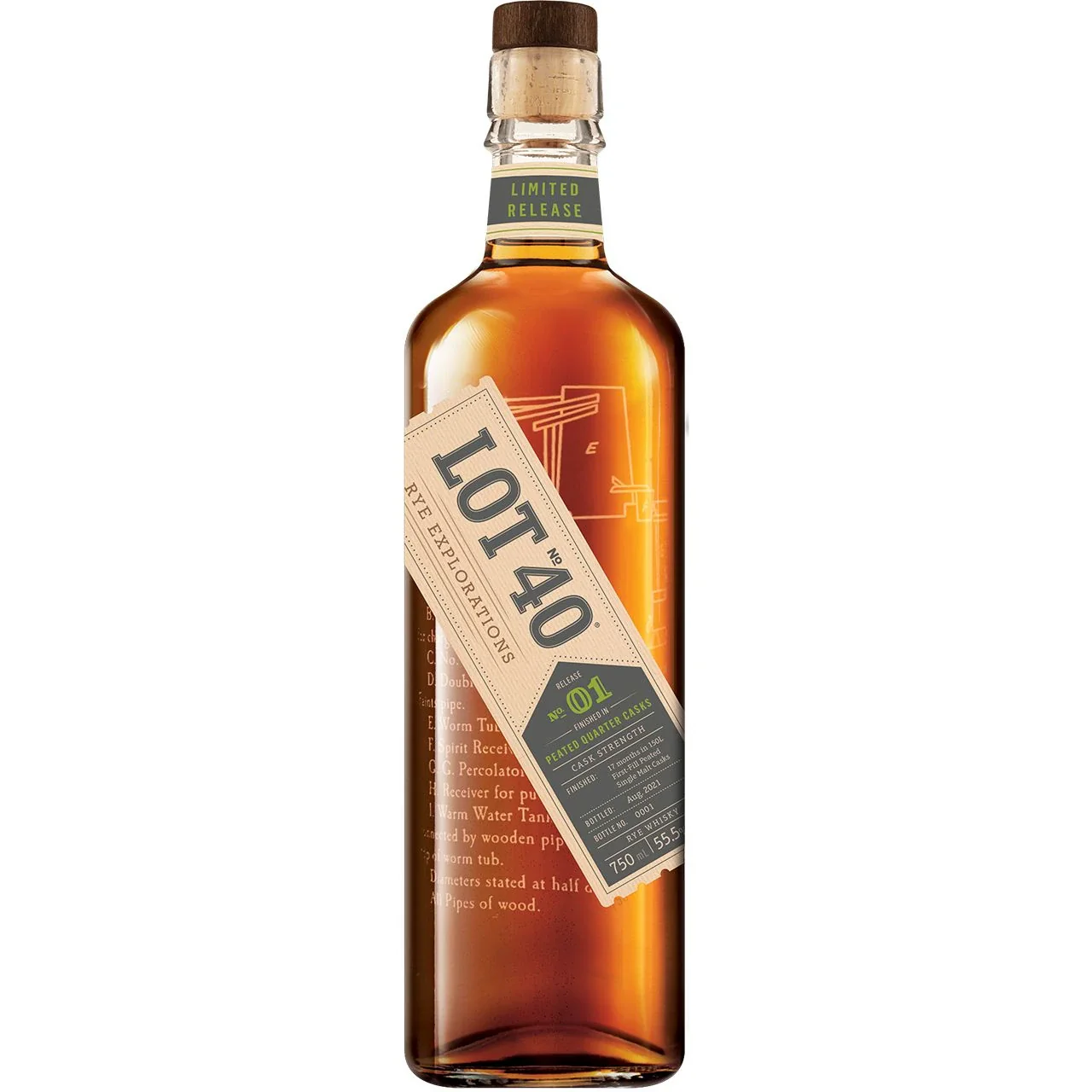 LOT 40 CASK STRENGTH PEATED QUARTER CASK CANADIAN 750ML @ MacTaggart [1037145]