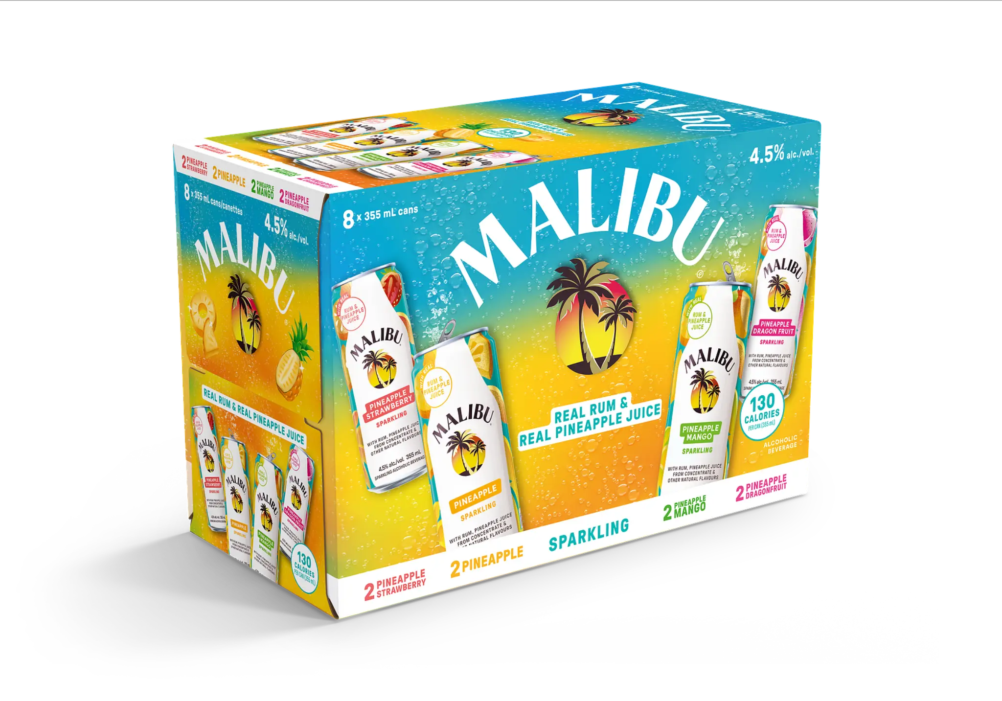 MALIBU RUM & PINEAPPLE COCKTAIL VARIETY PACK 355ML 8PK CAN @ MacTaggart [1062581]