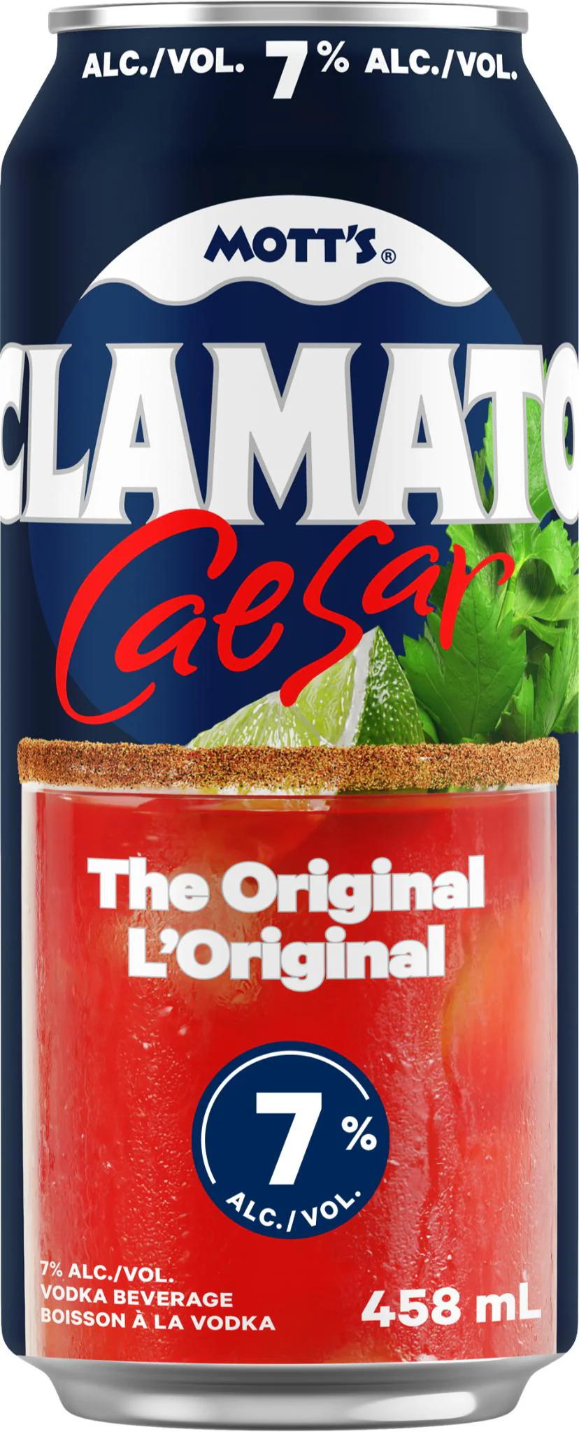 MOTTS CLAMATO CAESAR ORIGINAL 7% 458ML CAN @ Regina [1071487]