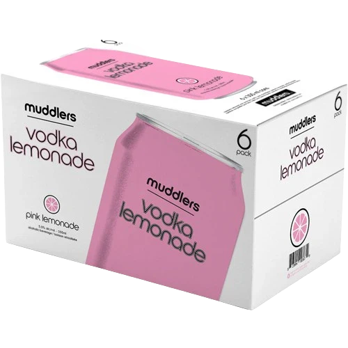 MUDDLERS PINK LEMONADE VODKA SODA 355ML 6PK CAN @ MacTaggart [1026553]