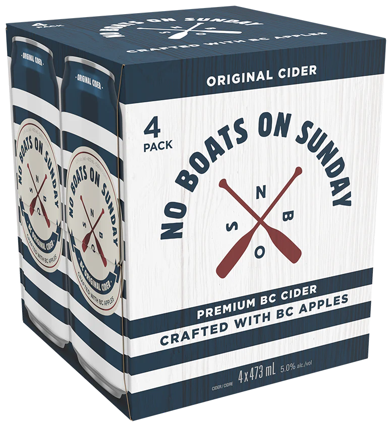 NO BOATS ON SUNDAY 100% BC CIDER 473ML 4PK CAN @ MacTaggart [1011458]