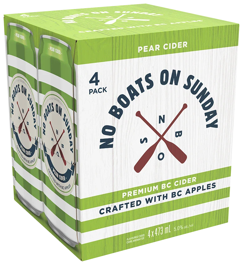 NO BOATS ON SUNDAY PEAR CIDER 473ML 4PK CAN @ MacTaggart [1038951]