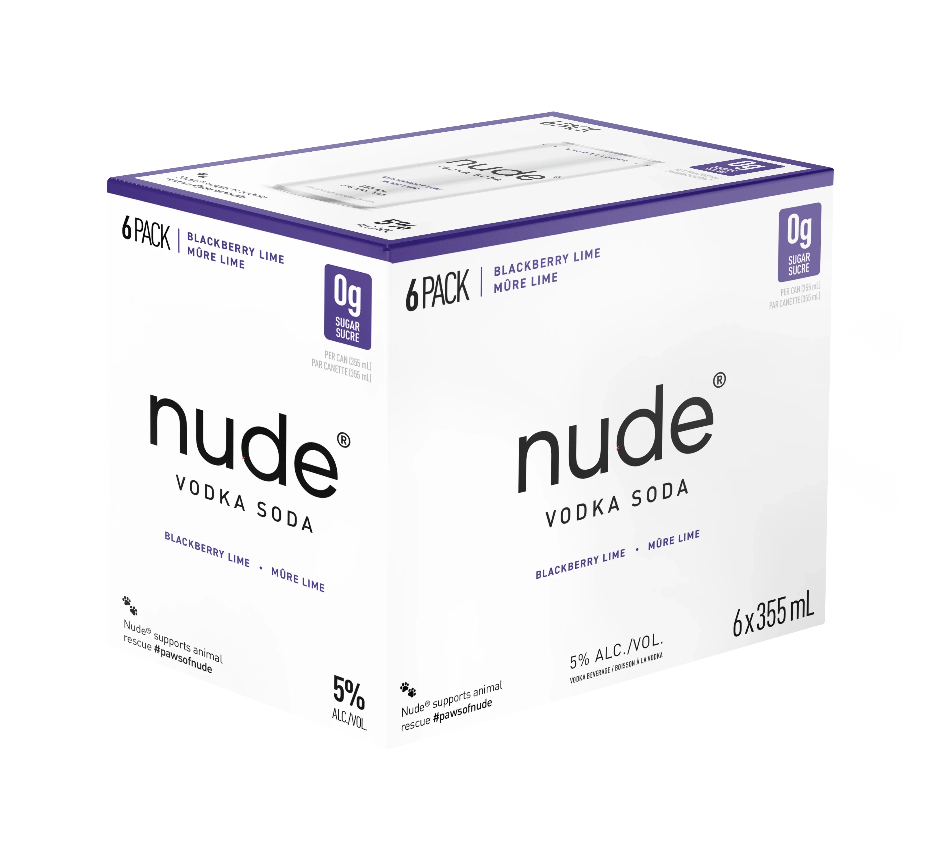 NUDE VODKA SODA BLACKBERRY LIME 355ML 6PK CAN @ MacTaggart [1056371]