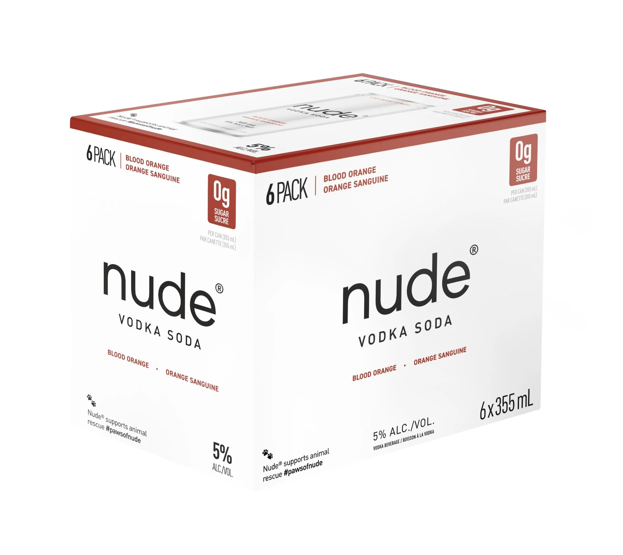 NUDE VODKA SODA BLOOD ORANGE 355ML 6PK CAN @ Deerfoot Meadows [1071489]