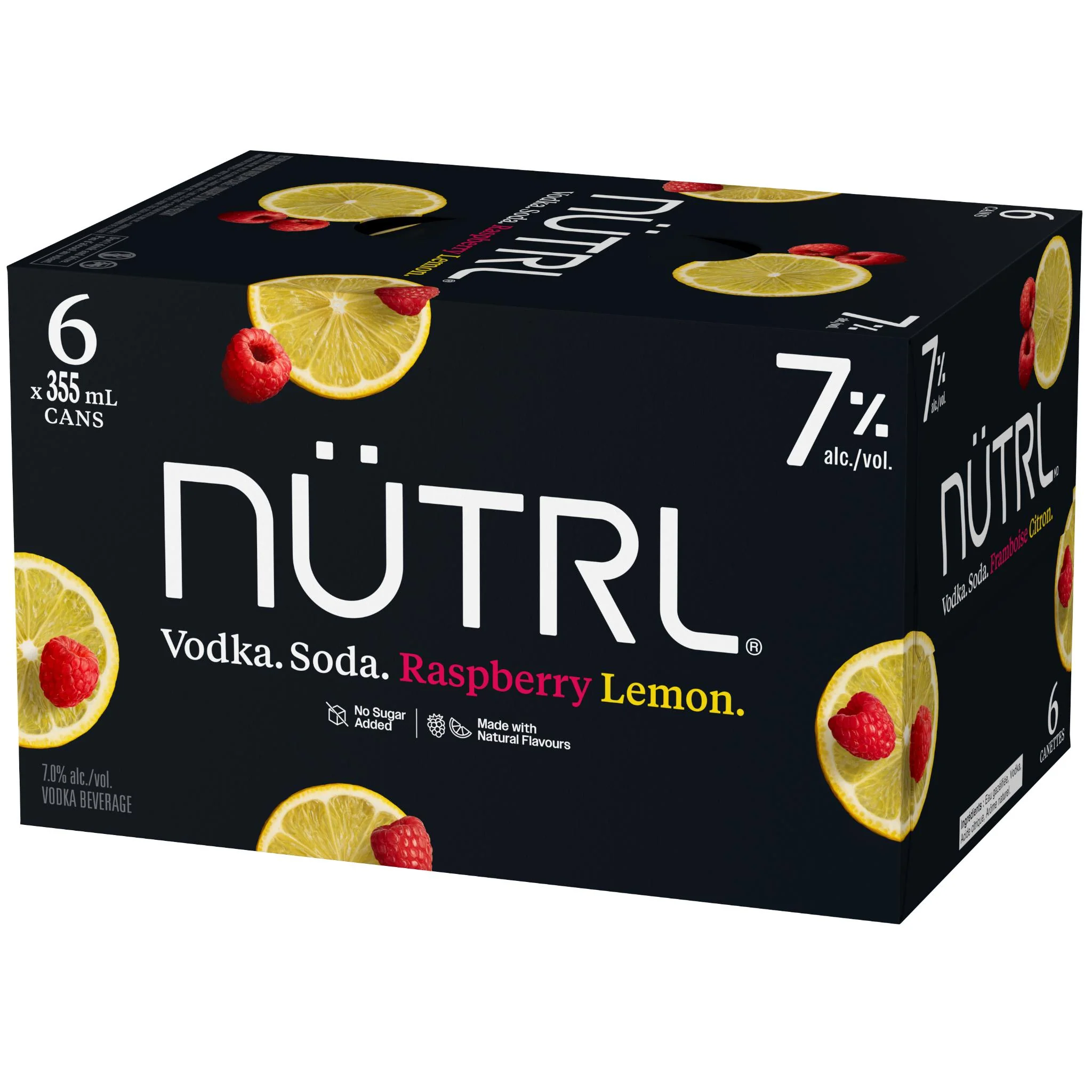 NUTRL VODKA SODA 7% RASPBERRY LEMON 355ML 6PK CAN @ MacTaggart [1062723]
