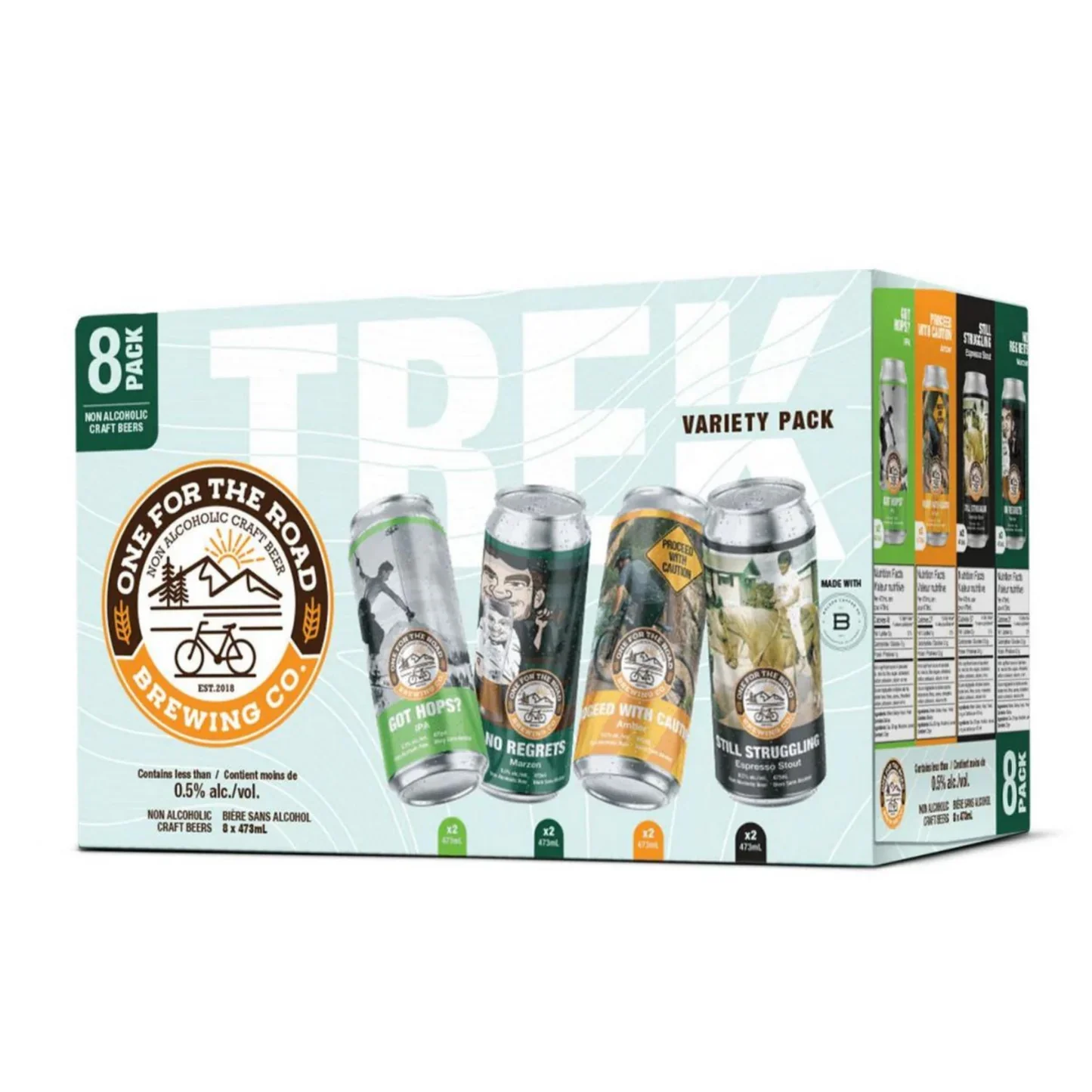 ONE FOR THE ROAD NON ALC TREK MIXER 473ML 8PK CAN @ MacTaggart [1040110]