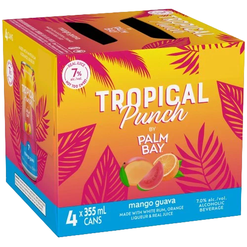 PALM BAY TROPICAL PUNCH MANGO GUAVA 355ML 4PK CAN @ Deerfoot Meadows [1051362]