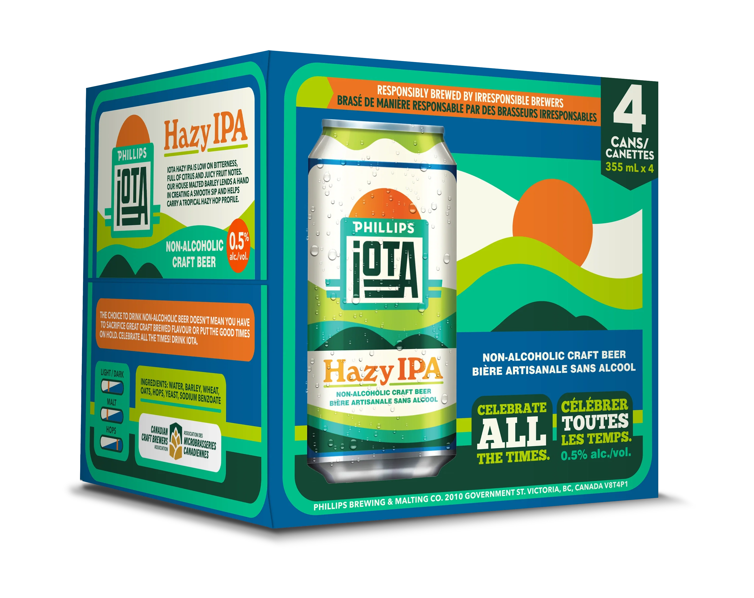 PHILLIPS IOTA HAZY IPA NON ALC 355ML 4PK CAN @ Deerfoot Meadows [1040810]