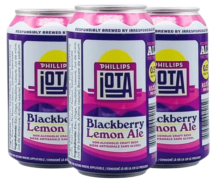 PHILLIPS IOTA NON ALC BLACKBERRY LEMON ALE 355ML 4PK CAN @ MacTaggart [1048349]