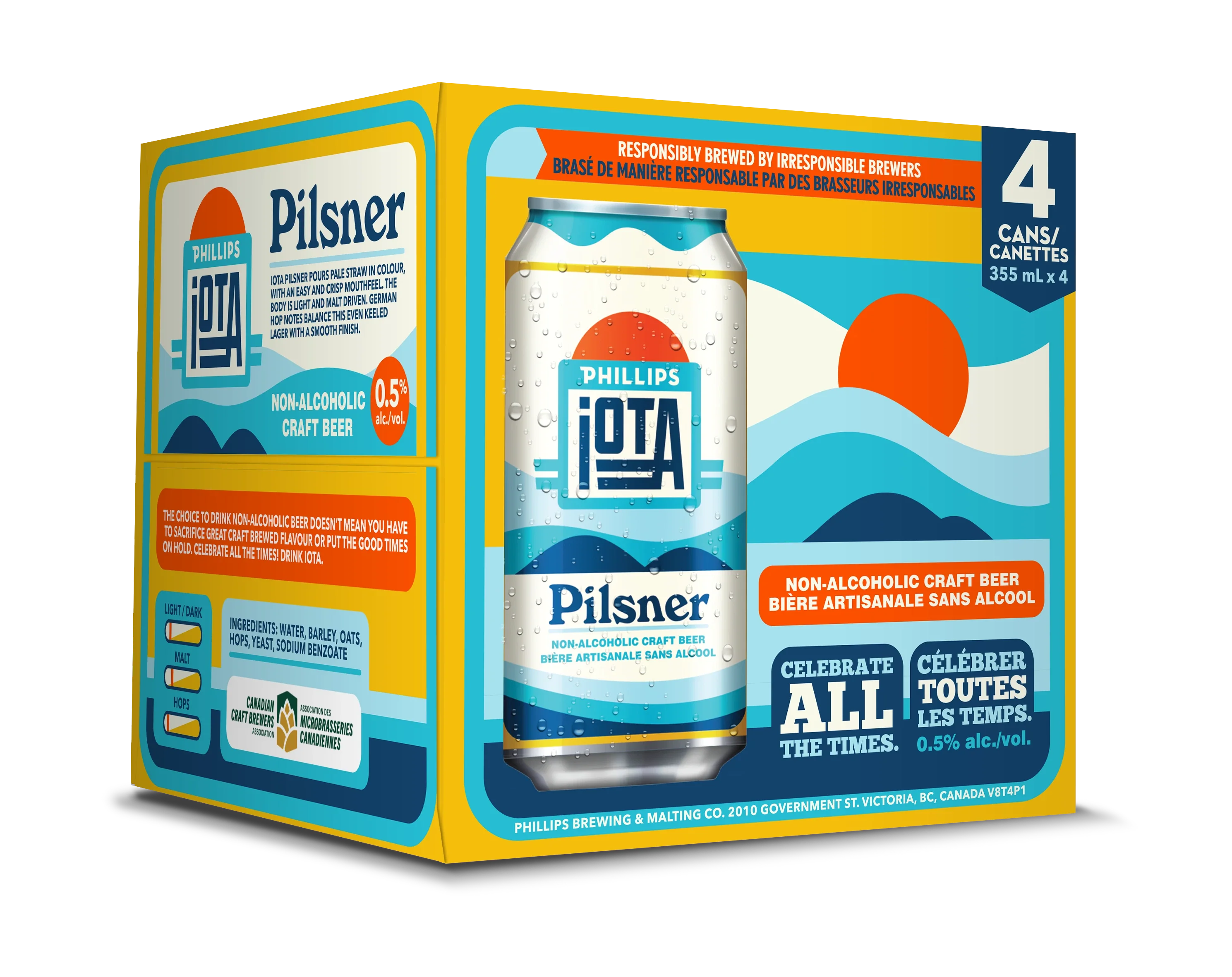 PHILLIPS IOTA PILSNER NON ALC 355ML 4PK CAN @ Deerfoot Meadows [1040812]