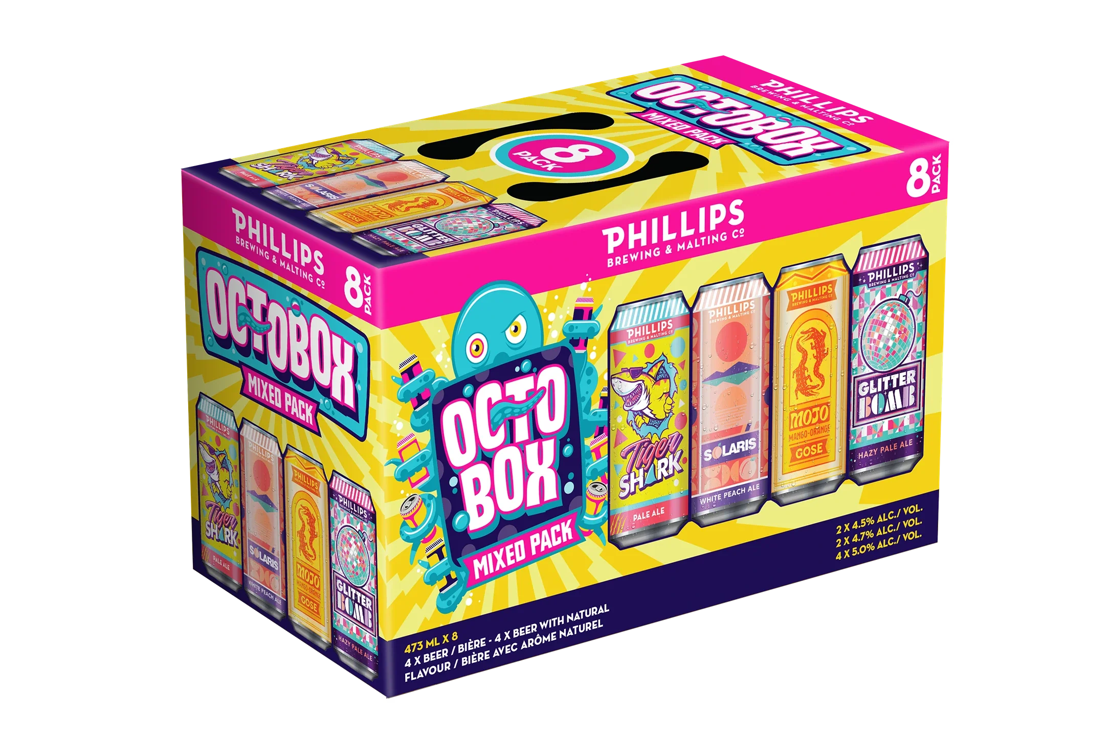 PHILLIPS OCTOBOX MIXER 473ML 8PK CAN @ MacTaggart [1009514]
