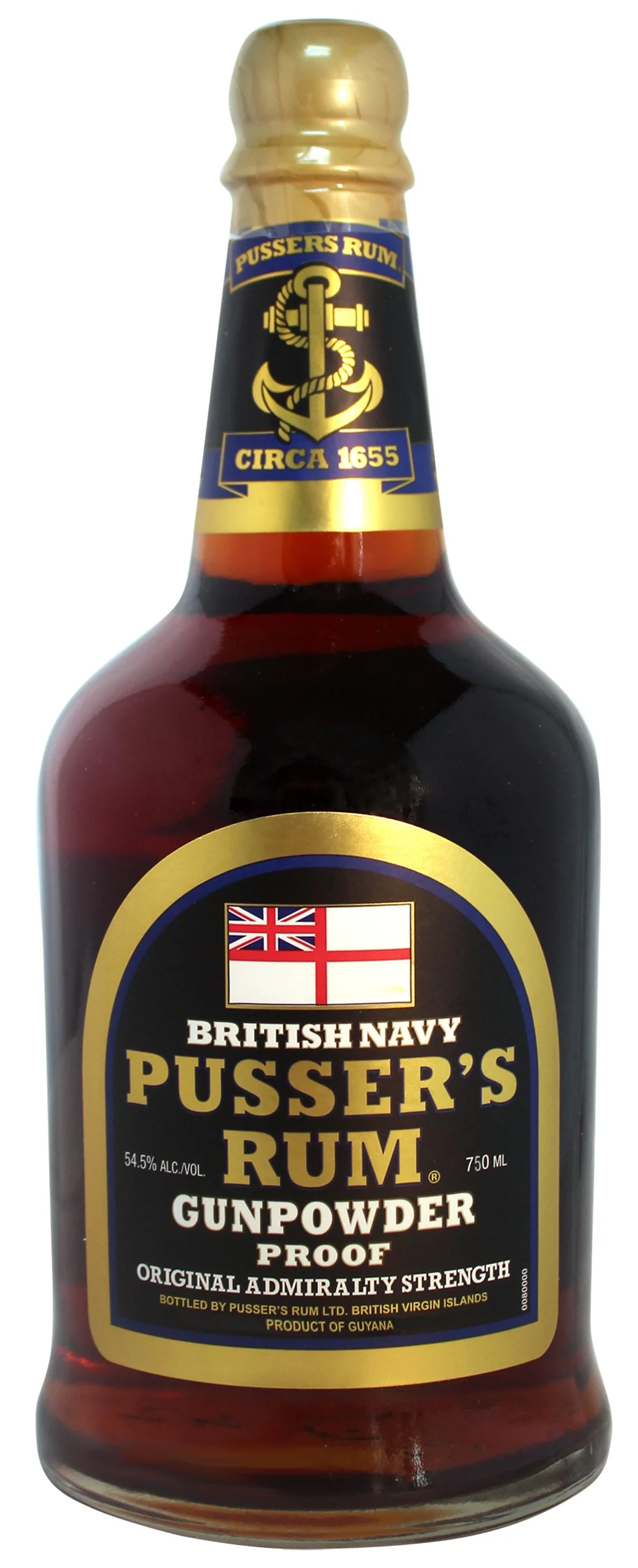 PUSSERS BRITISH NAVY GUNPOWDER PROOF BLACK LABEL RUM 750ML @ Township [1010795]