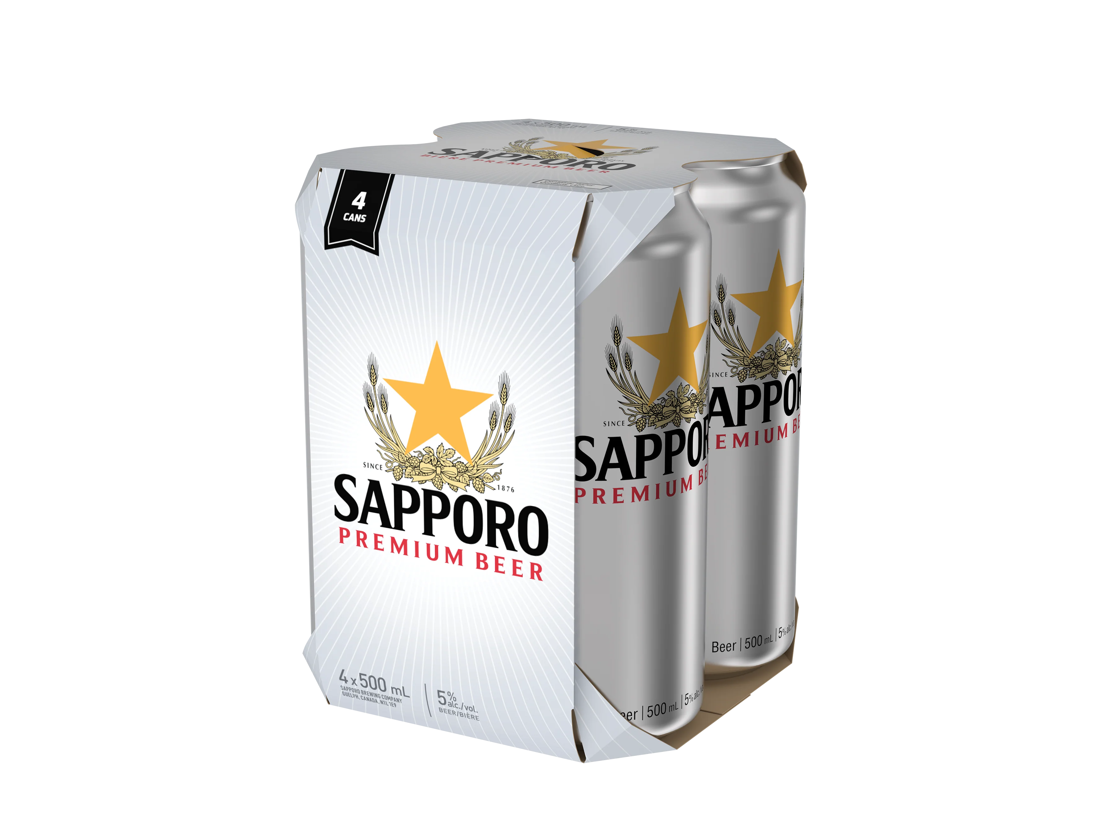 SAPPORO 500ML 4PK CAN @ Deerfoot Meadows [1001476]
