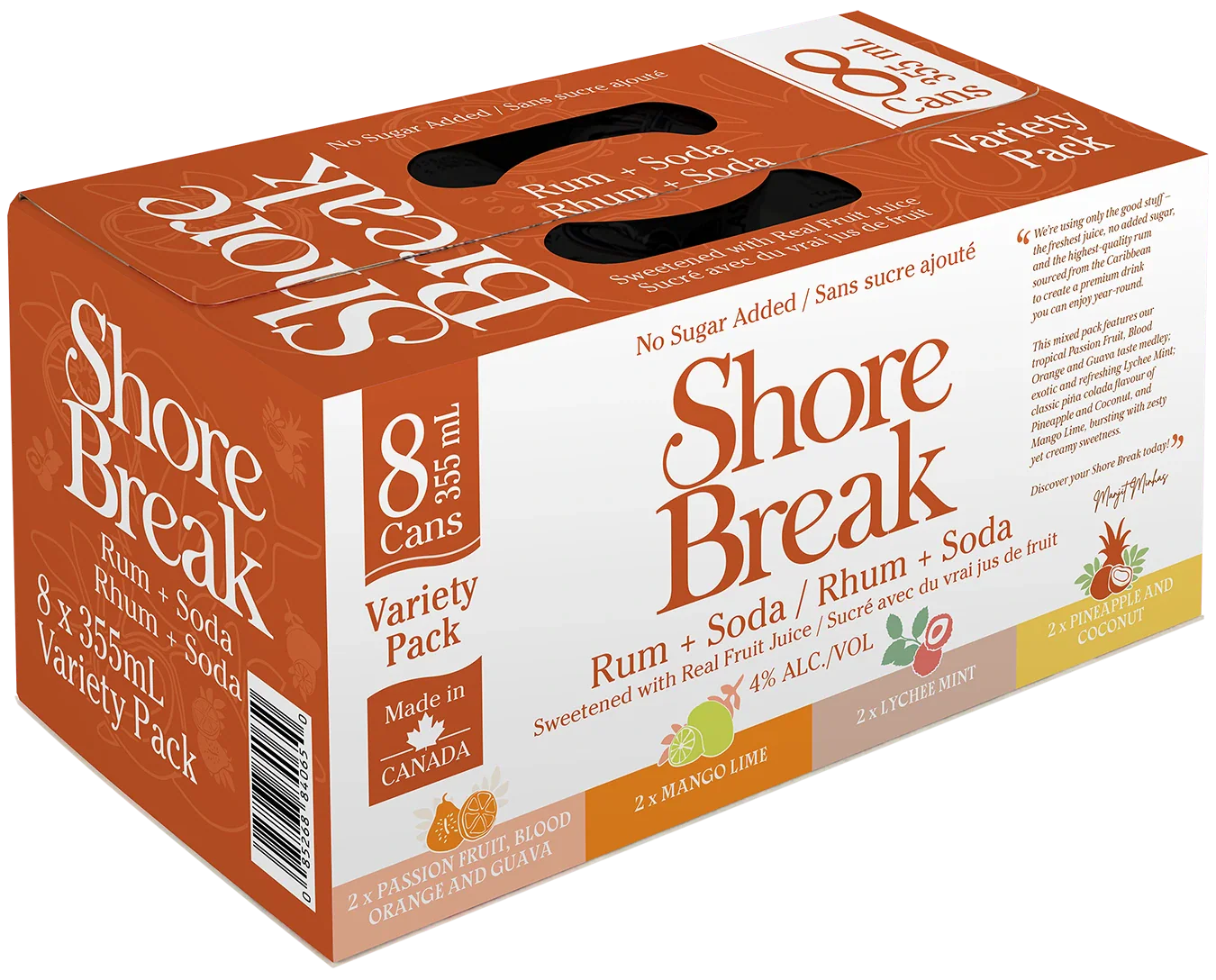 SHORE BREAK RUM & SODA VARIETY PACK 355ML 8PK CAN @ MacTaggart [1057017]