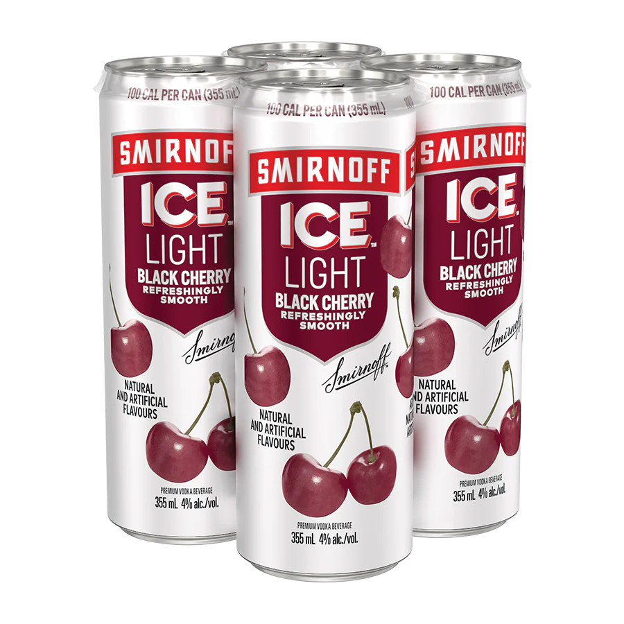 SMIRNOFF ICE LIGHT BLACK CHERRY 355ML 4PK CAN @ MacTaggart [1002128]